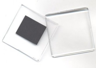 Фотомагнит квадратный прозрачный 56х56мм (продается упаковкой по 25шт)